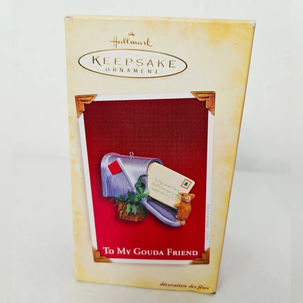 Hallmark To My Gouda Friend Ornament 2005 Mouse Mailbox
